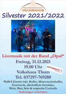 Silvestertanz mit der Band Opal Silvestertanz mit der Band Opal